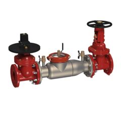 Stainless Steel Double Check Valve Backflow Preventer Assembly, Post Indicator Valve x OSY Shutoff Valve